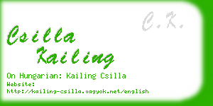 csilla kailing business card